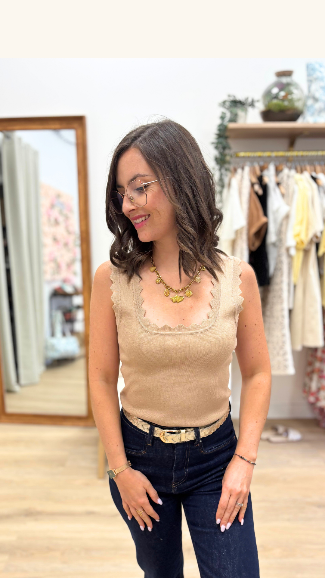 Débardeur Elsa taupe