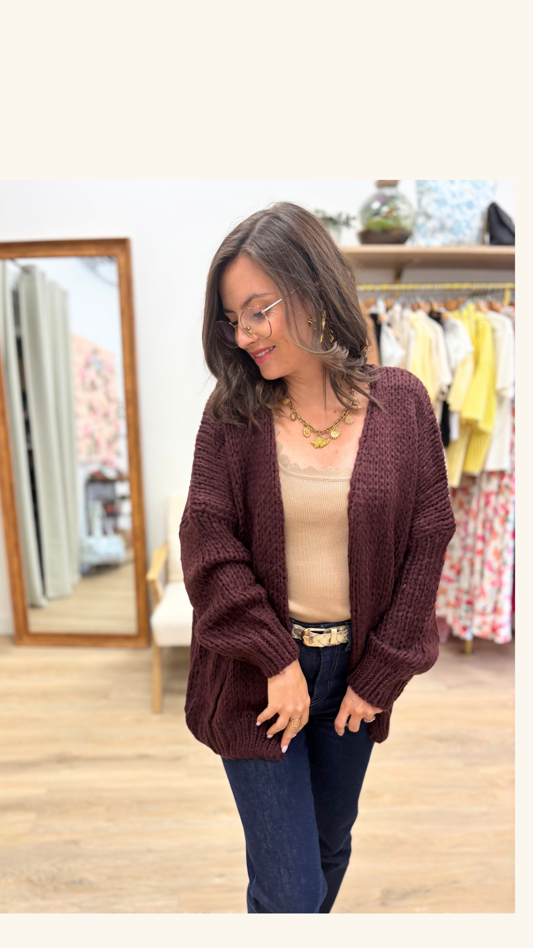 Gilet Laure Aubergine