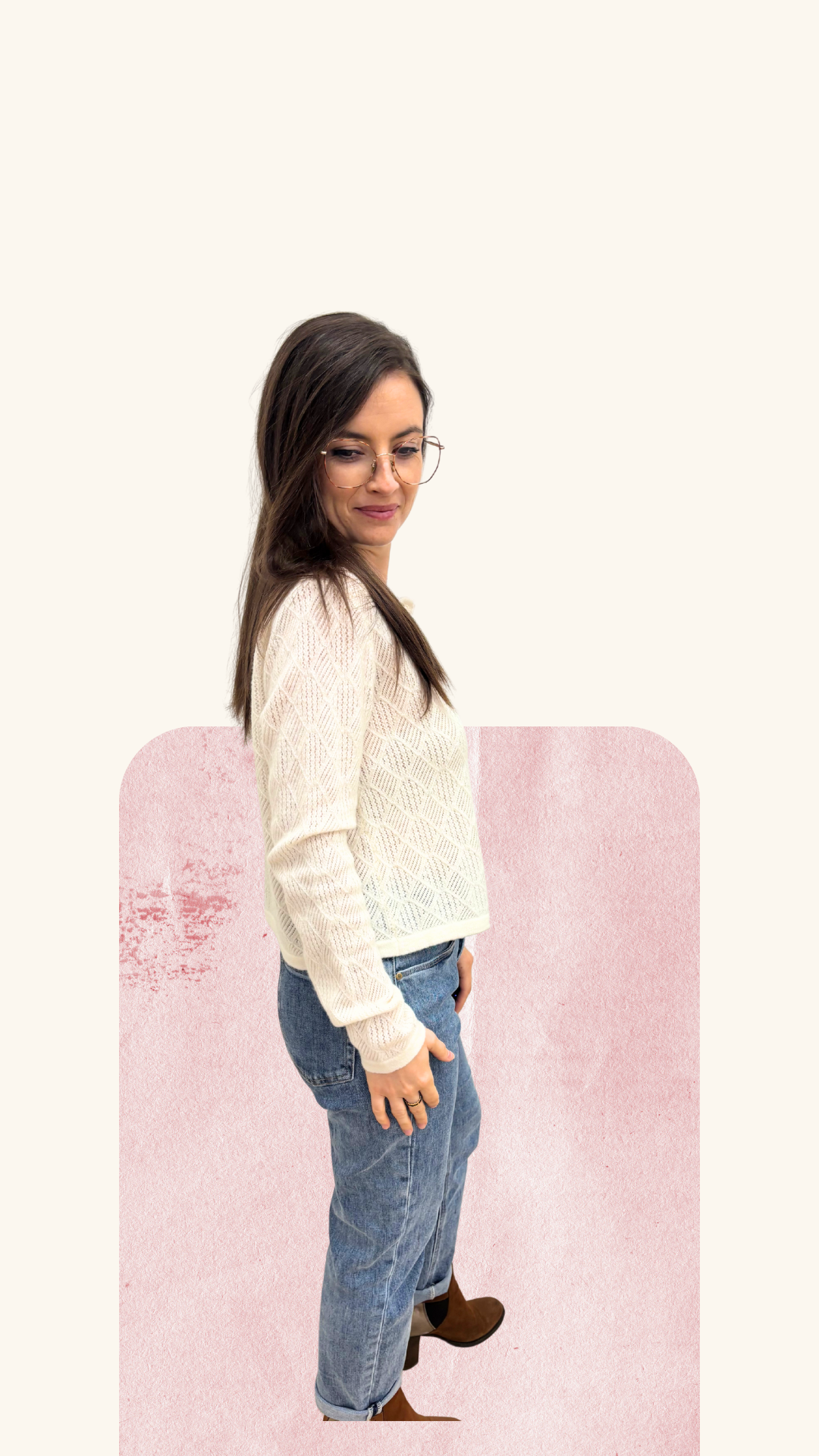 Gilet Amandine blanc 100% laine