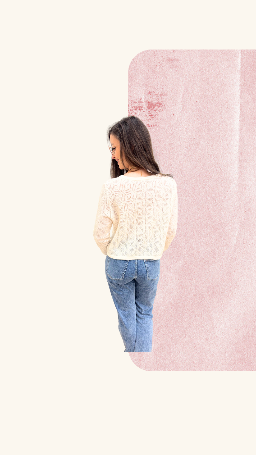 Gilet Amandine blanc 100% laine