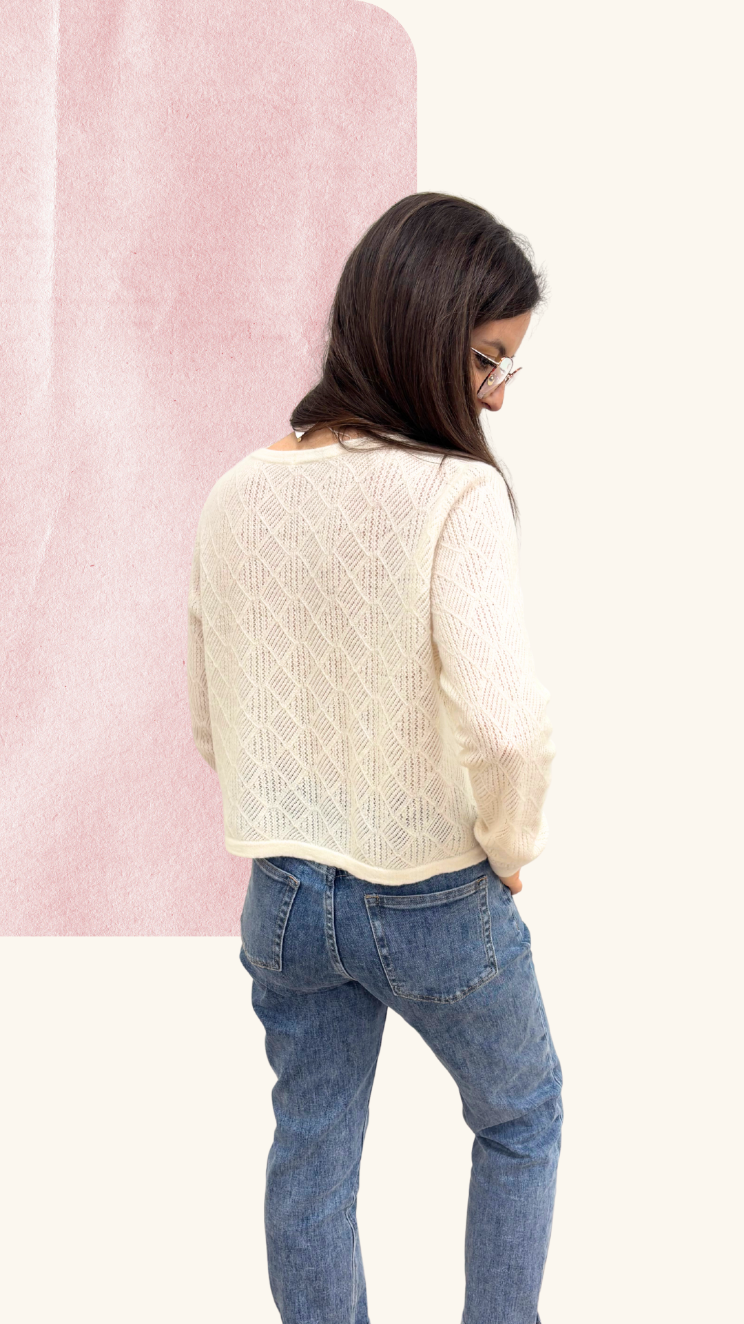 Gilet Amandine blanc 100% laine