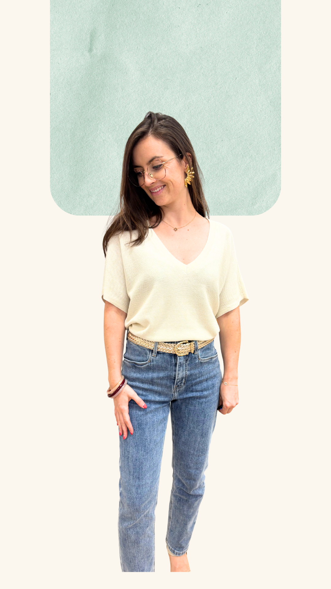 T-shirt Adriana crème