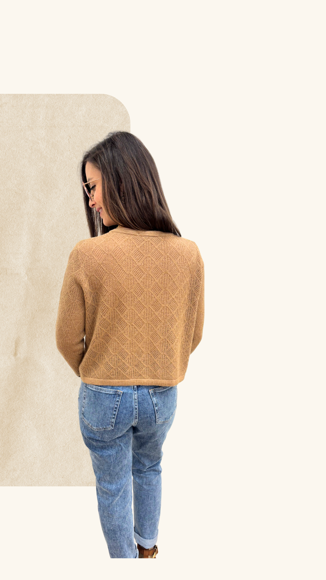 Gilet Amandine camel 100% laine