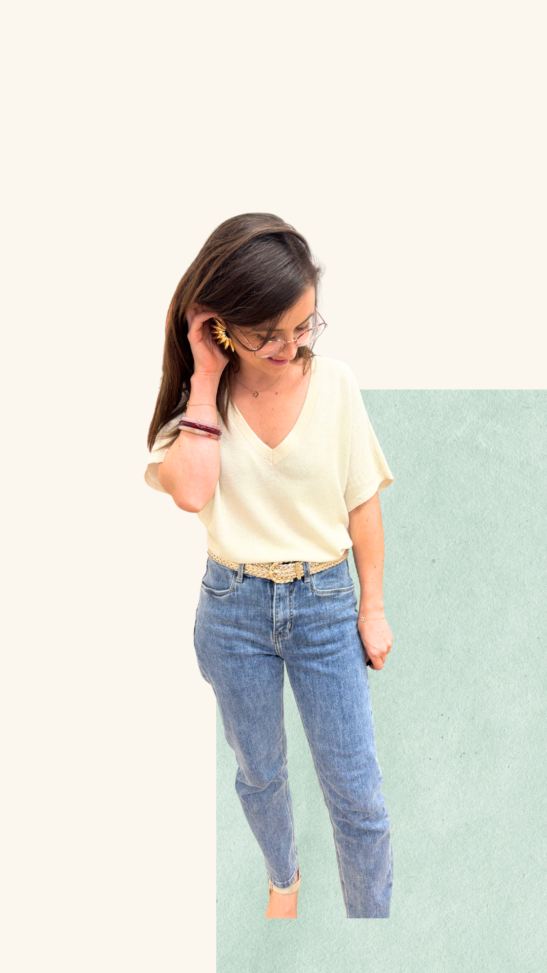 T-shirt Adriana crème