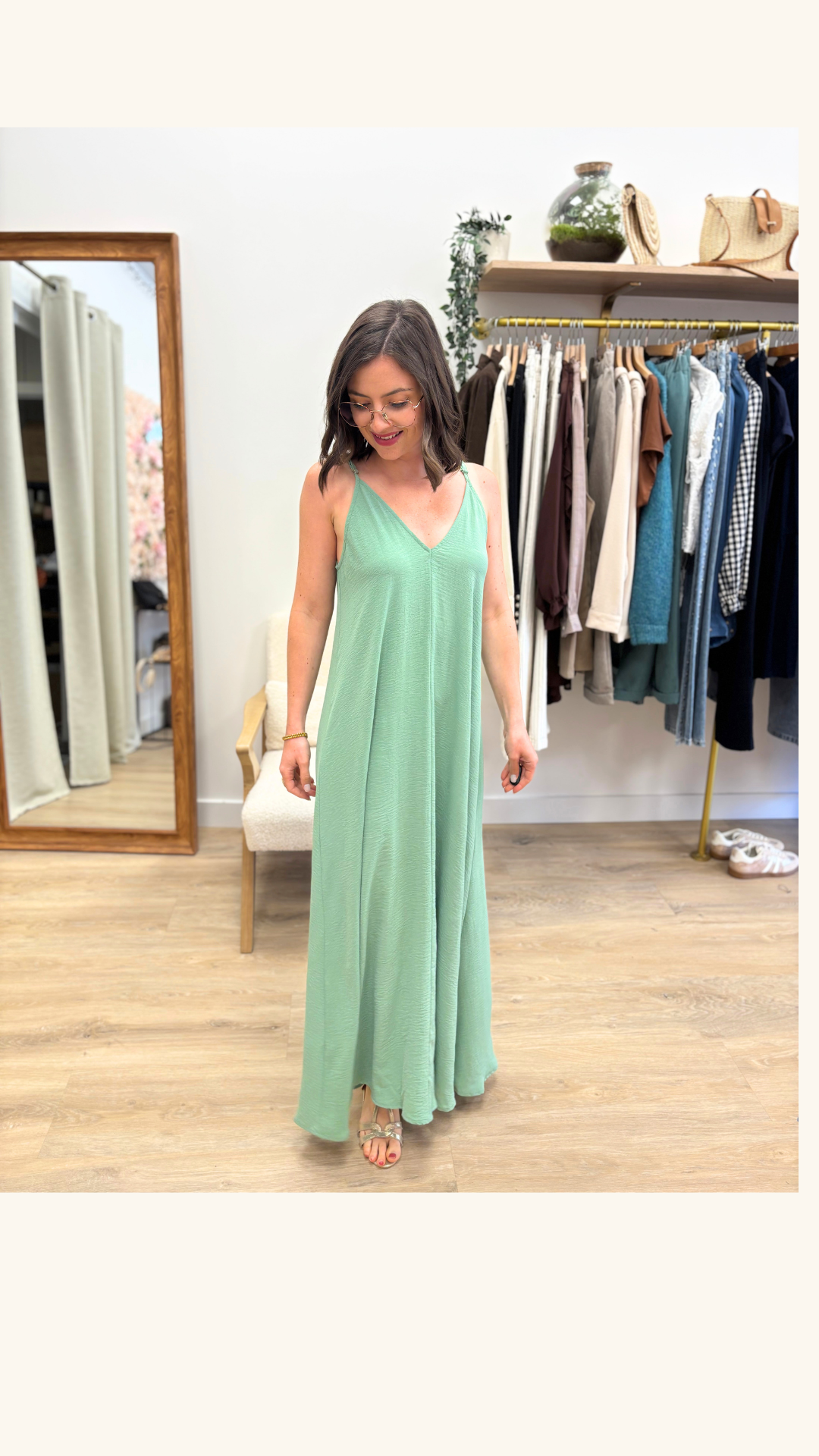 Robe longue Florence vert