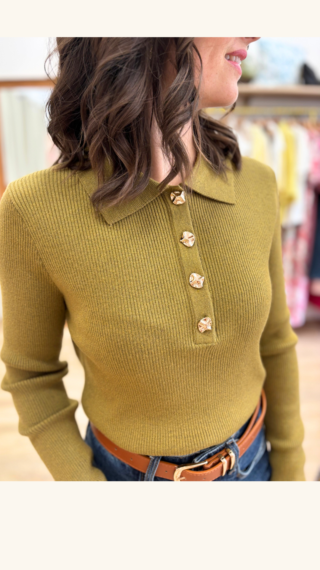 Top Ilana vert olive