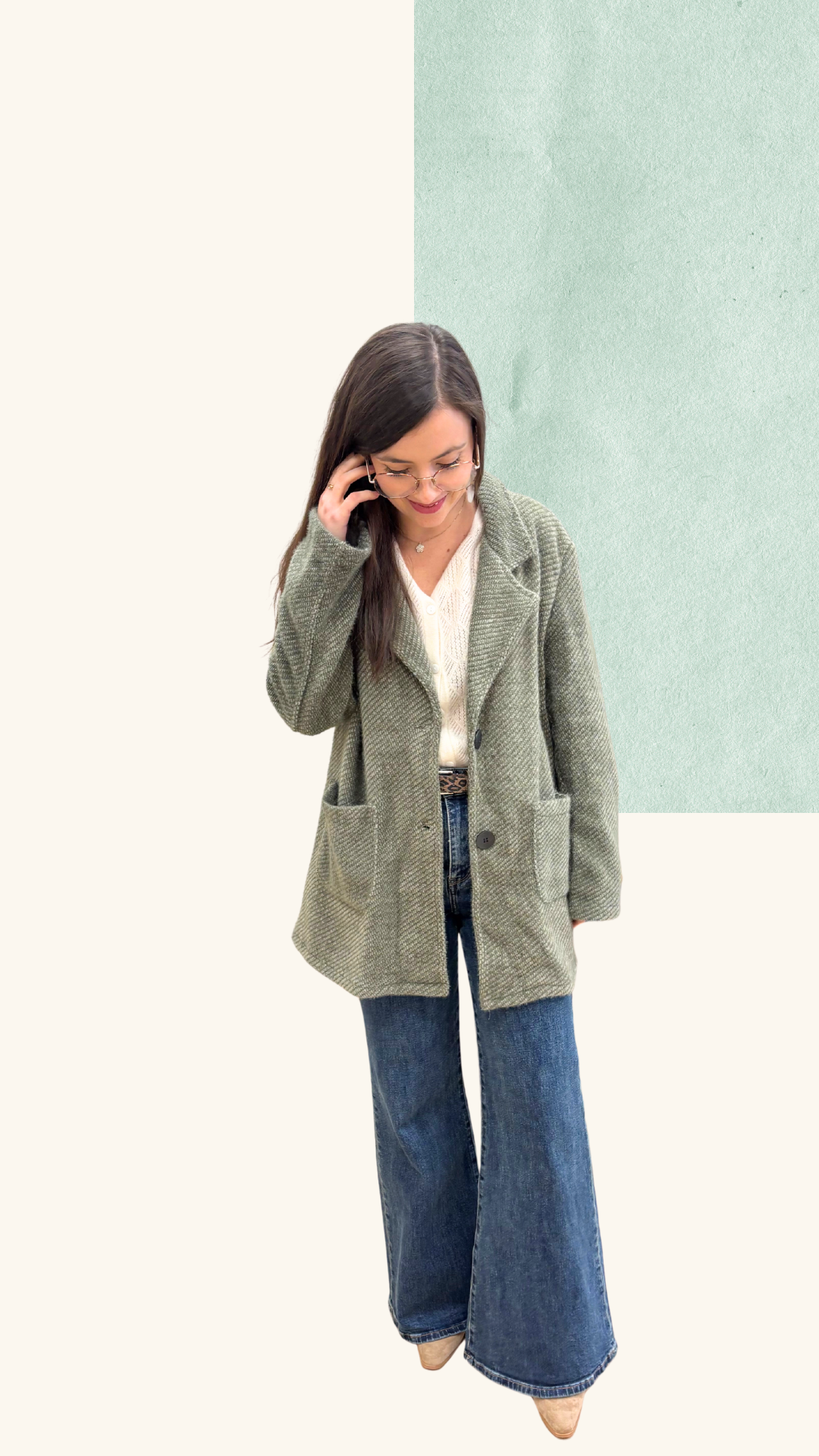 Veste Simone laine vert