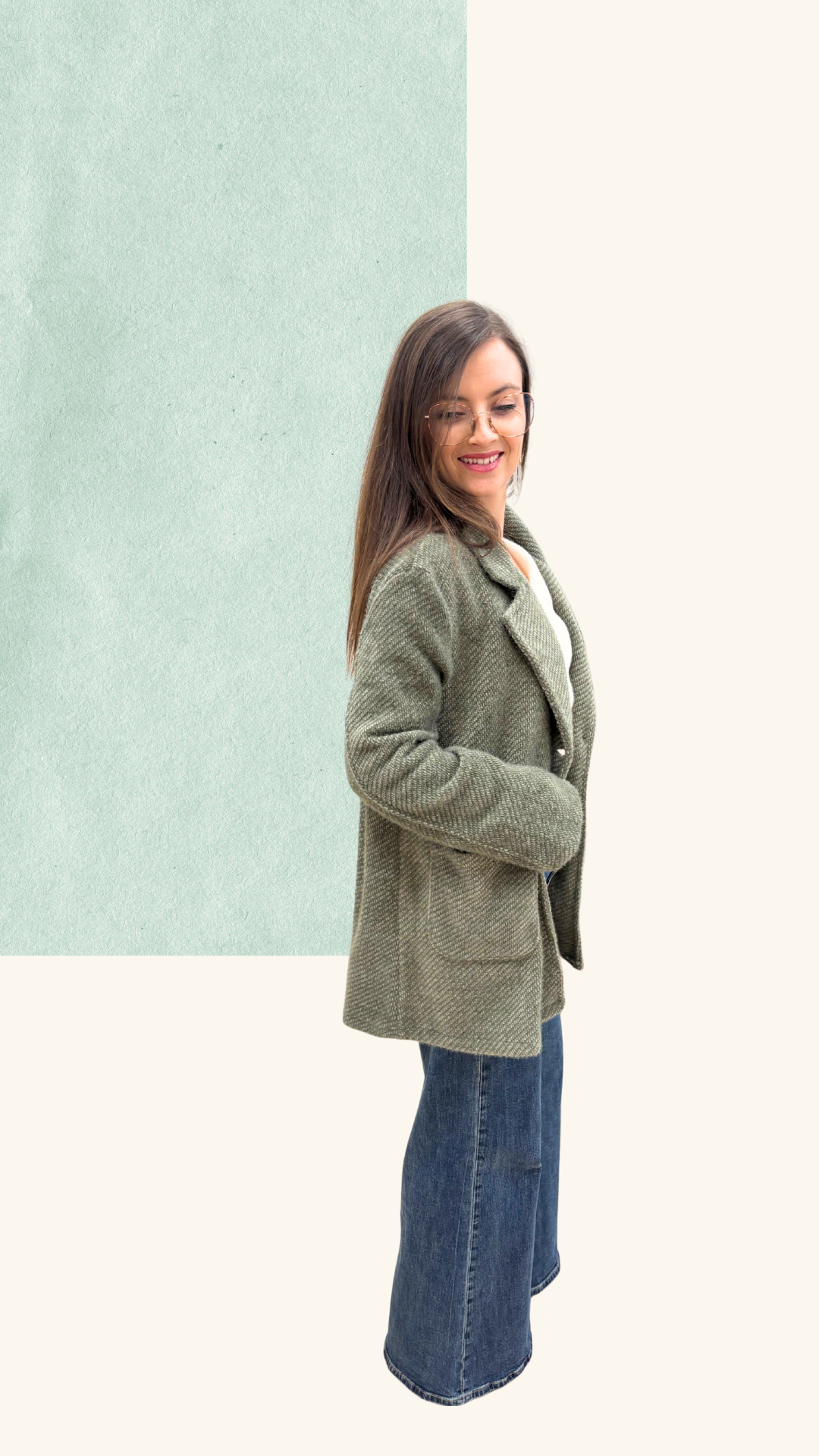 Veste Simone laine vert