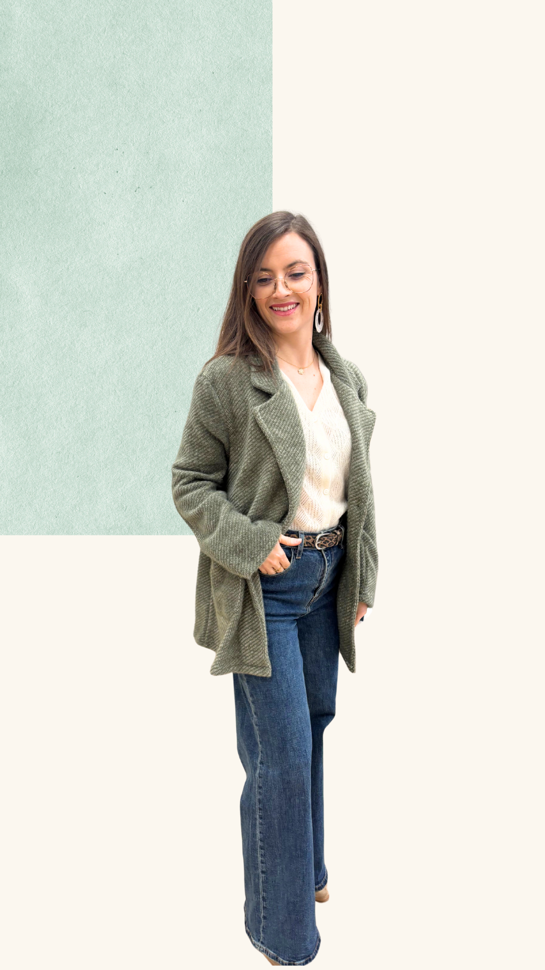 Veste Simone laine vert