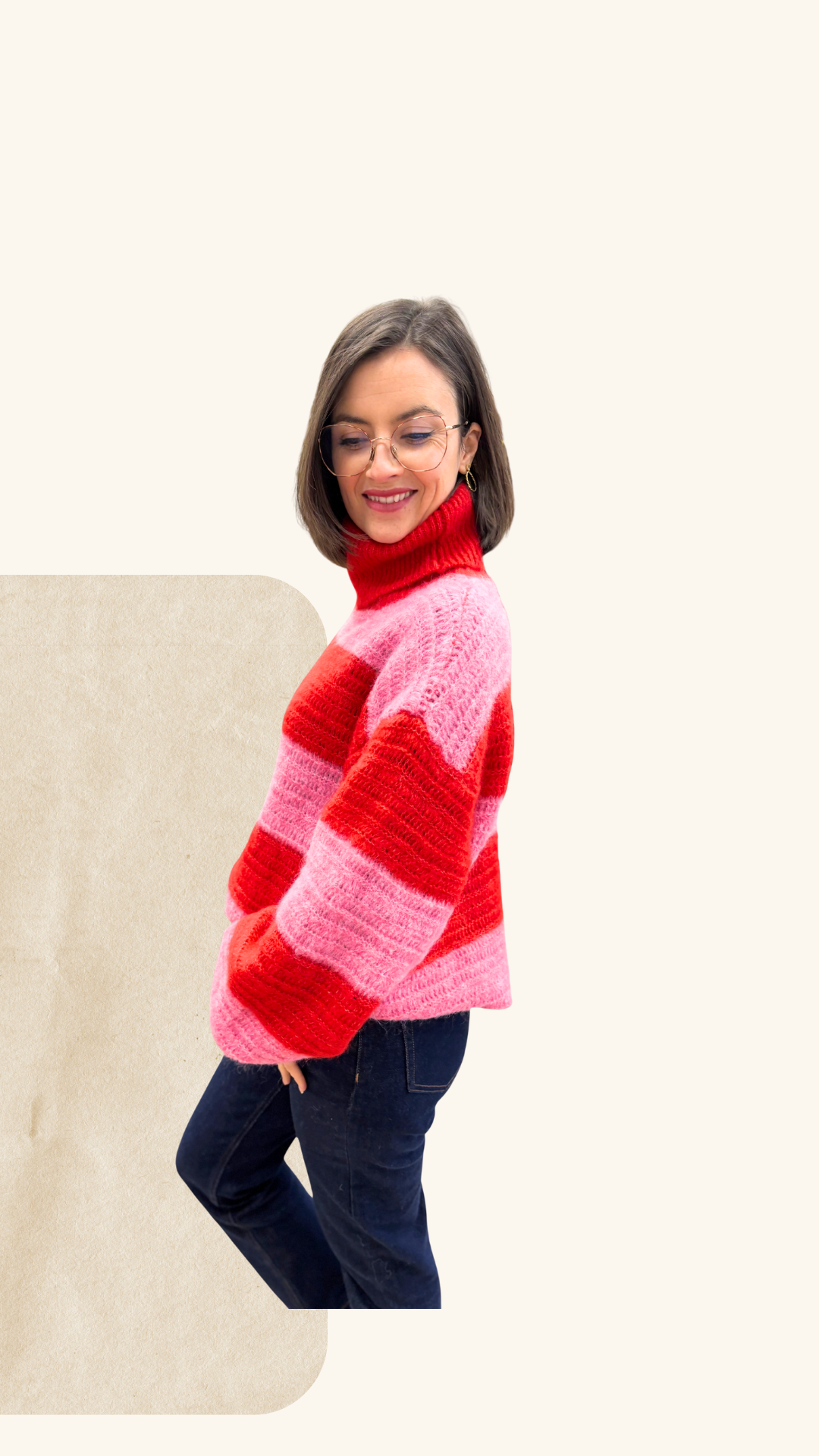 Pull Aéris rouge - rose