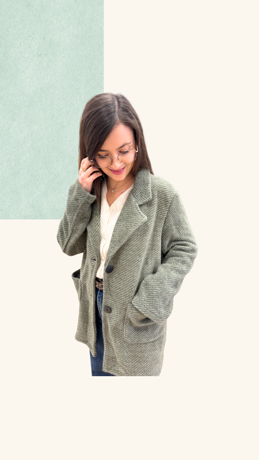 Veste Simone laine vert