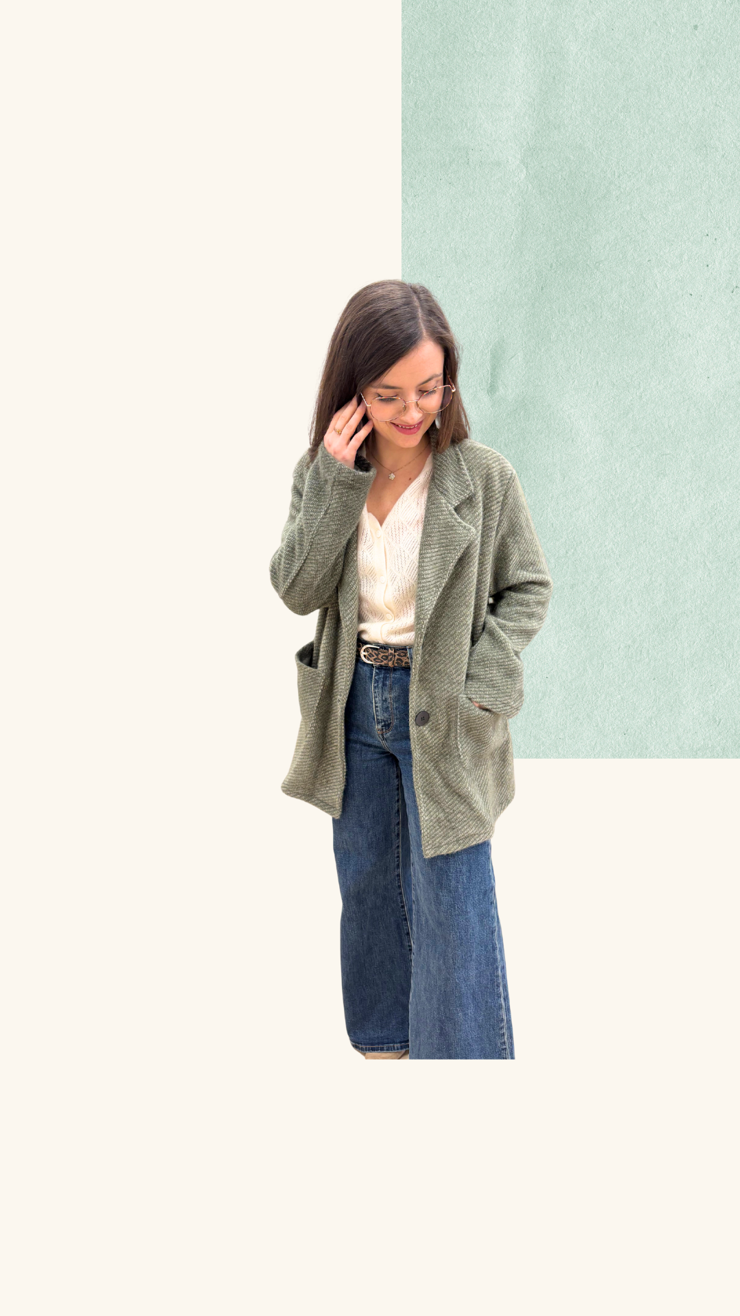 Veste Simone laine vert