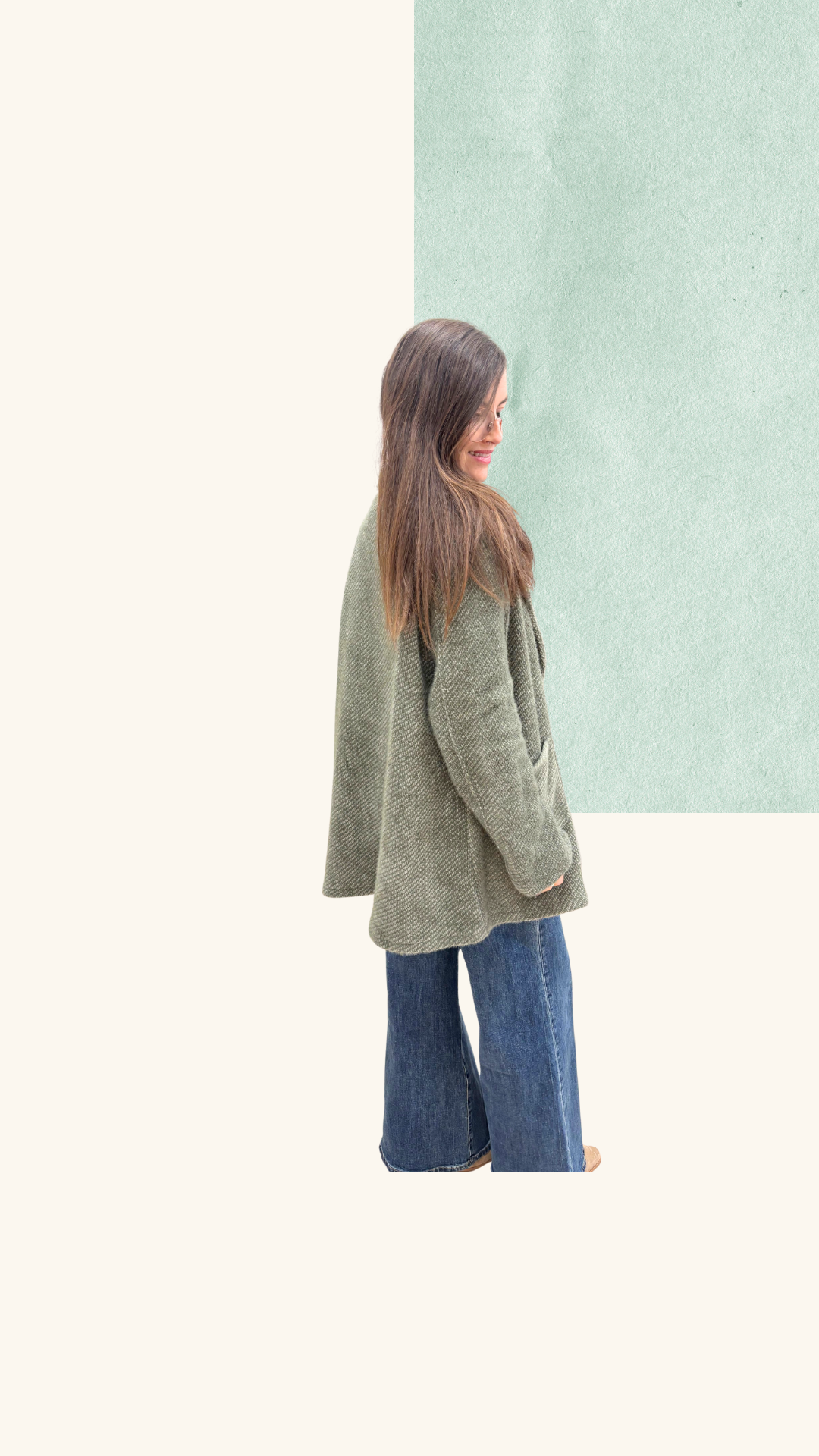 Veste Simone laine vert