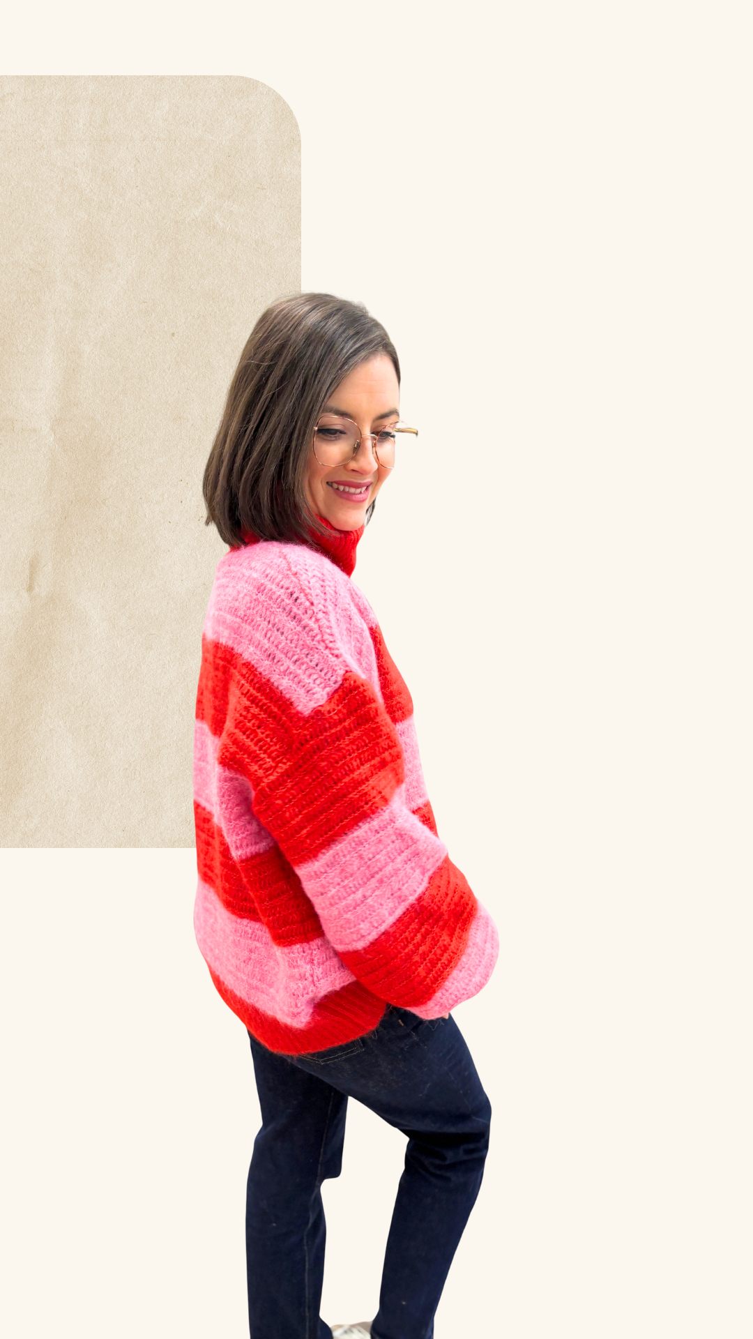 Pull Aéris rouge - rose