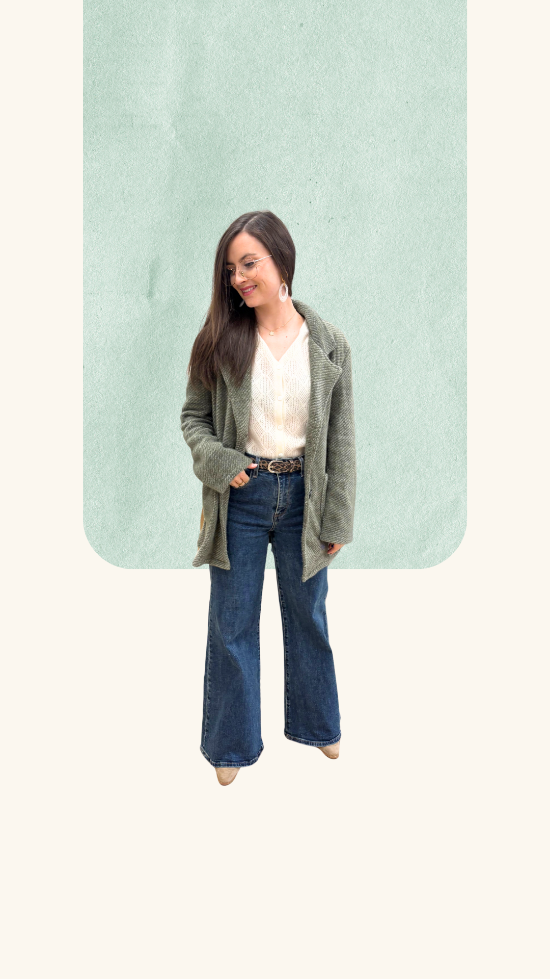 Veste Simone laine vert