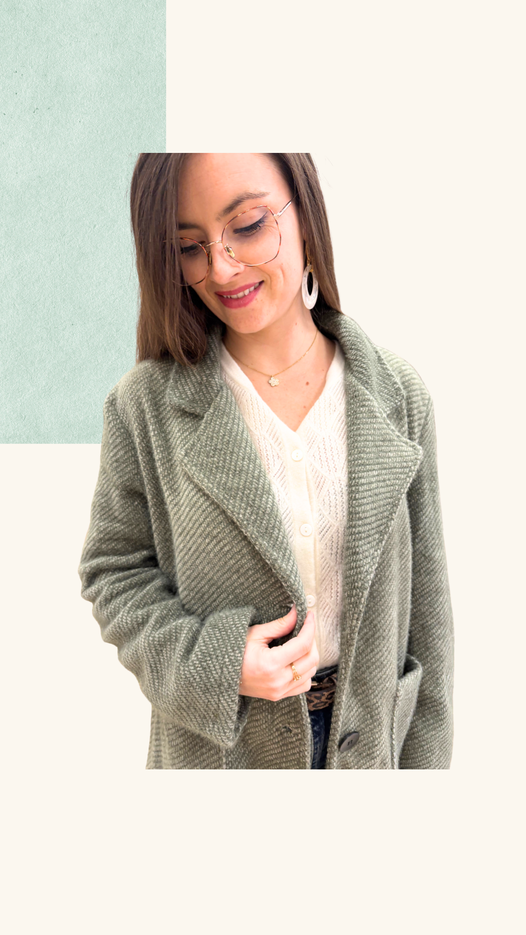 Veste Simone laine vert