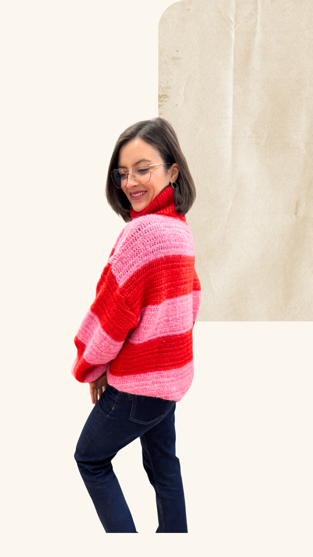 Pull Aéris rouge - rose