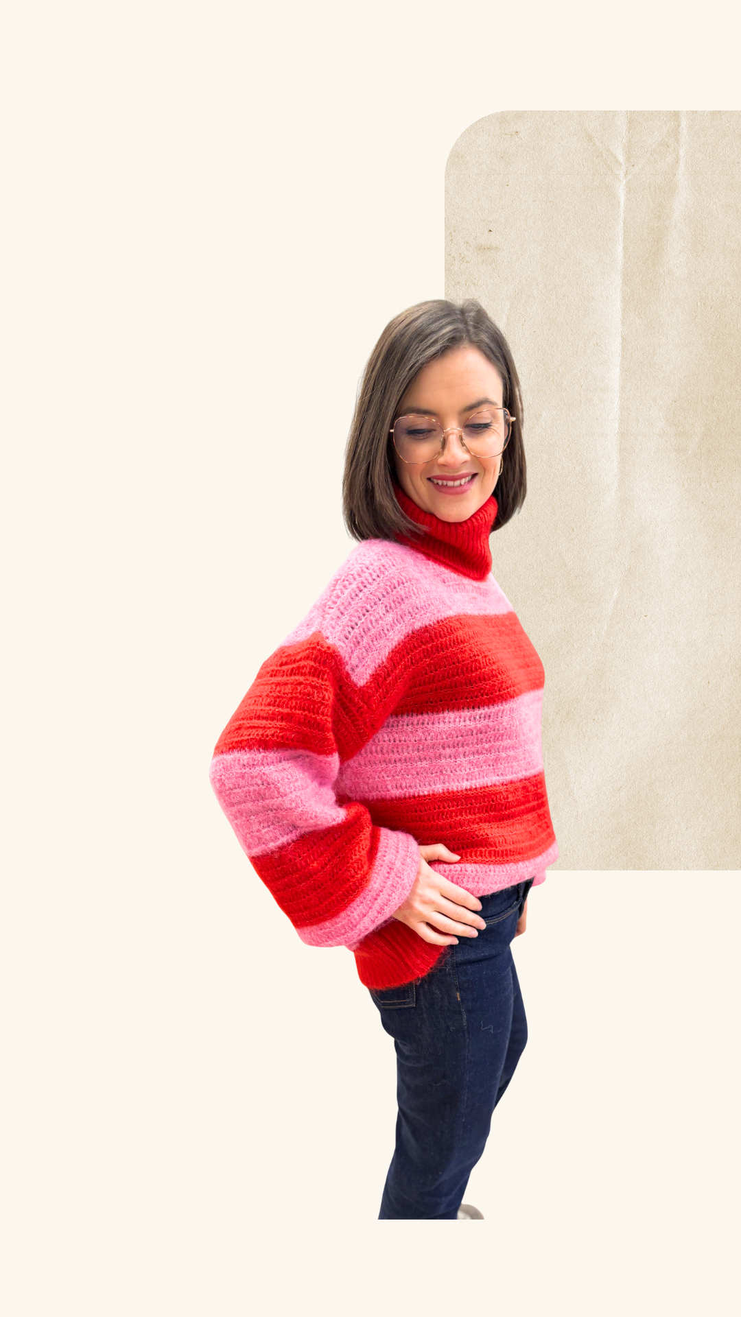 Pull Aéris rouge - rose