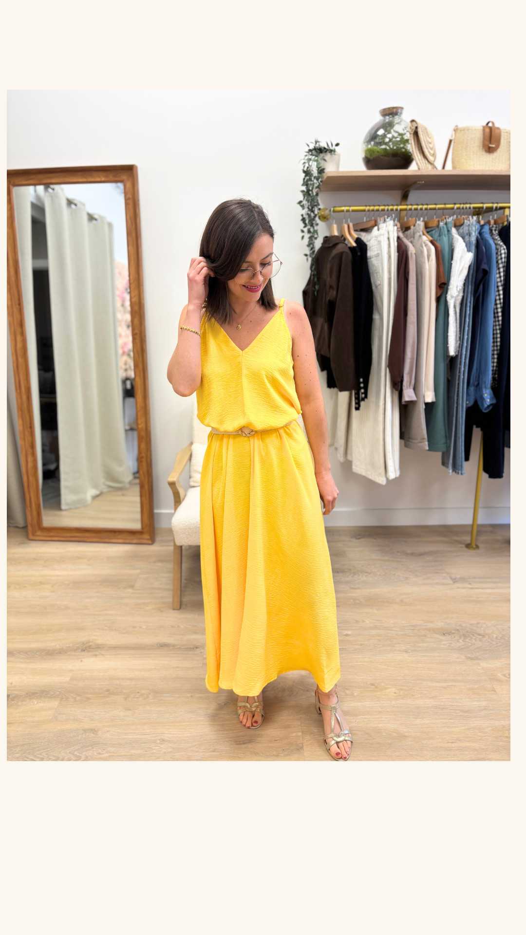 Robe longue Florence jaune