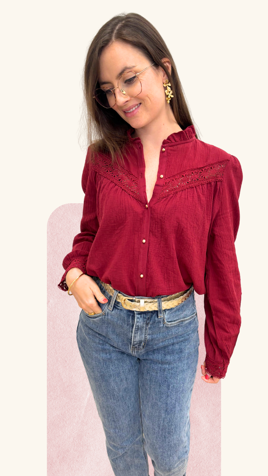 Chemise Elea bordeaux