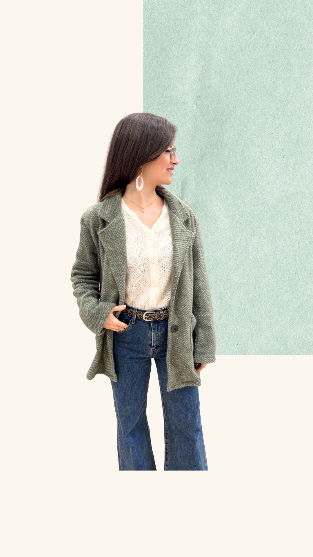 Veste Simone laine vert