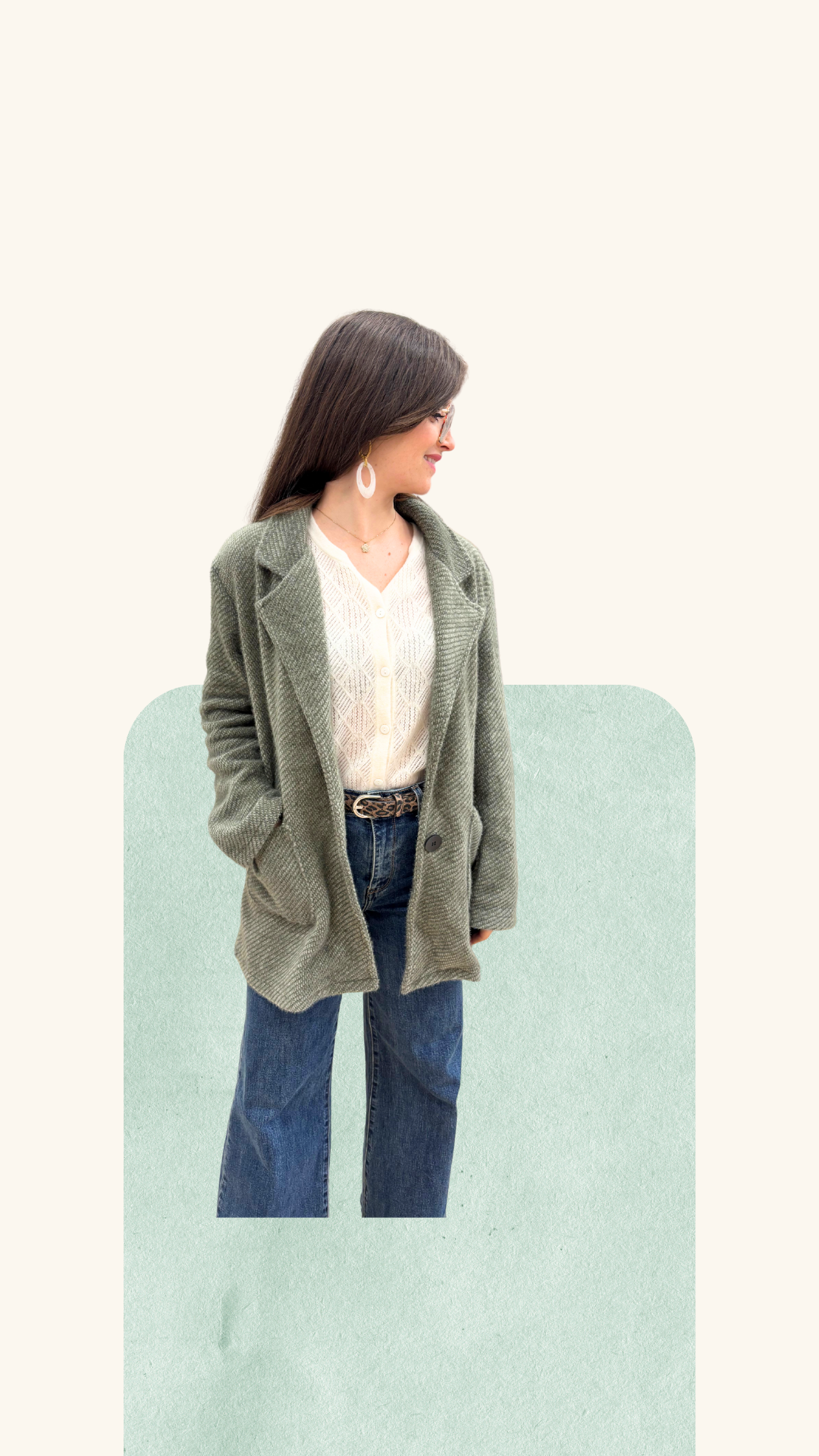 Veste Simone laine vert