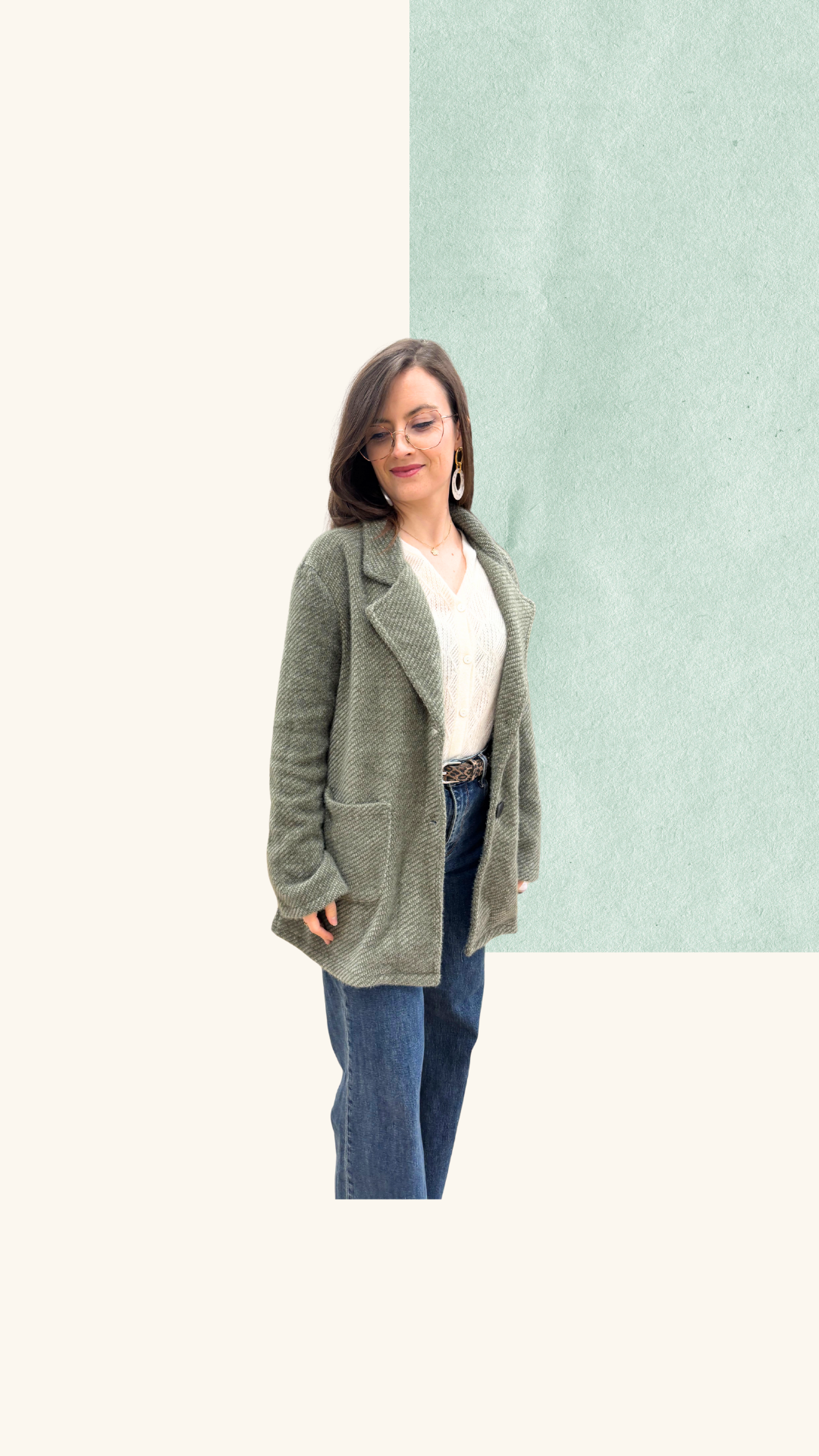 Veste Simone laine vert