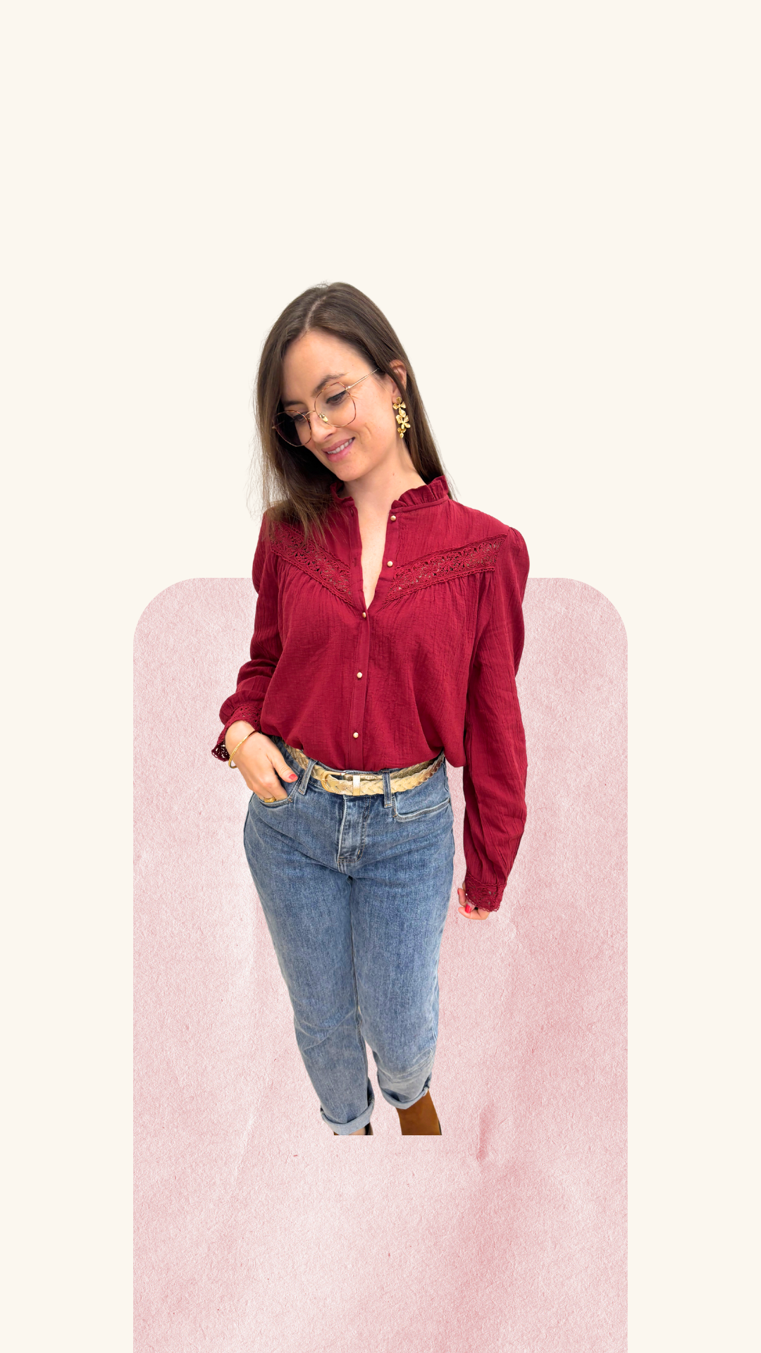 Chemise Elea bordeaux