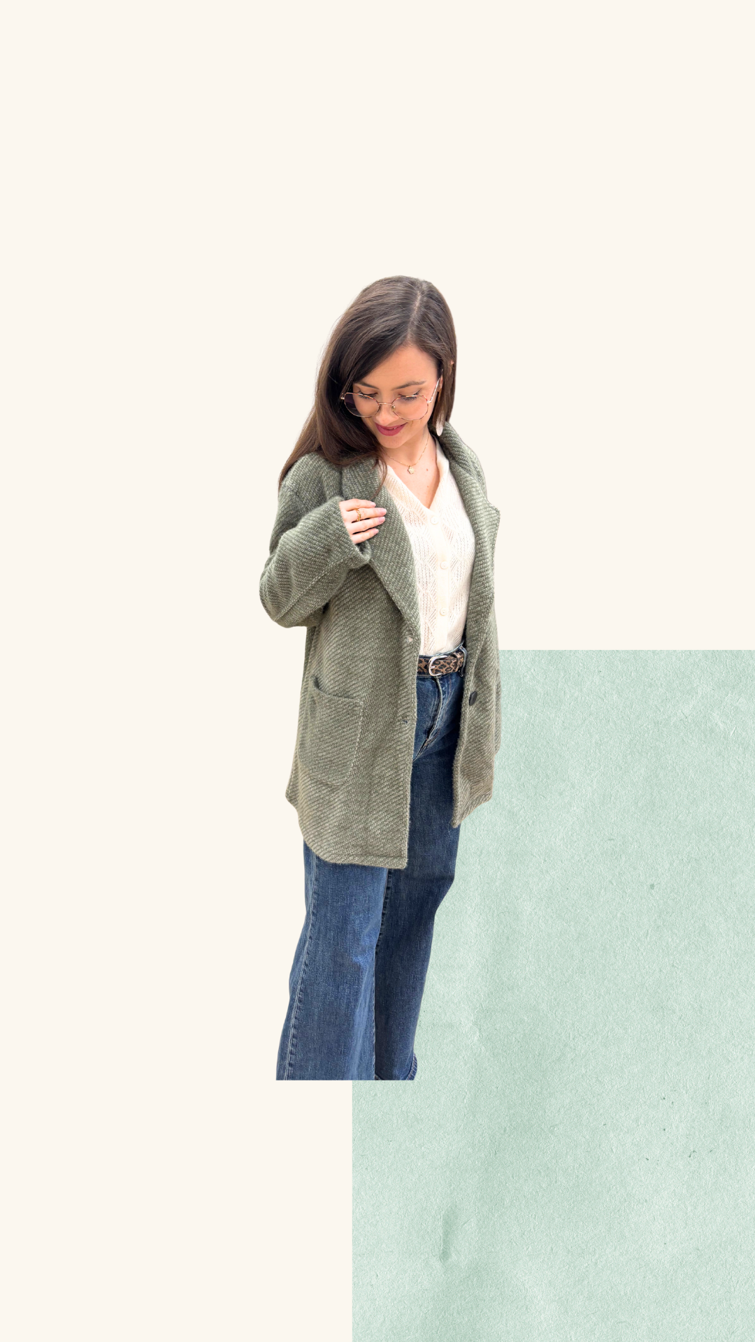 Veste Simone laine vert