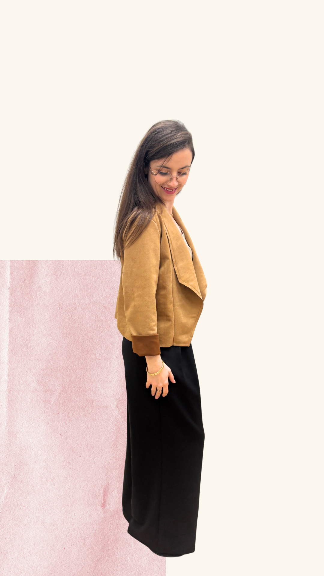 Veste Charlène en suédine camel