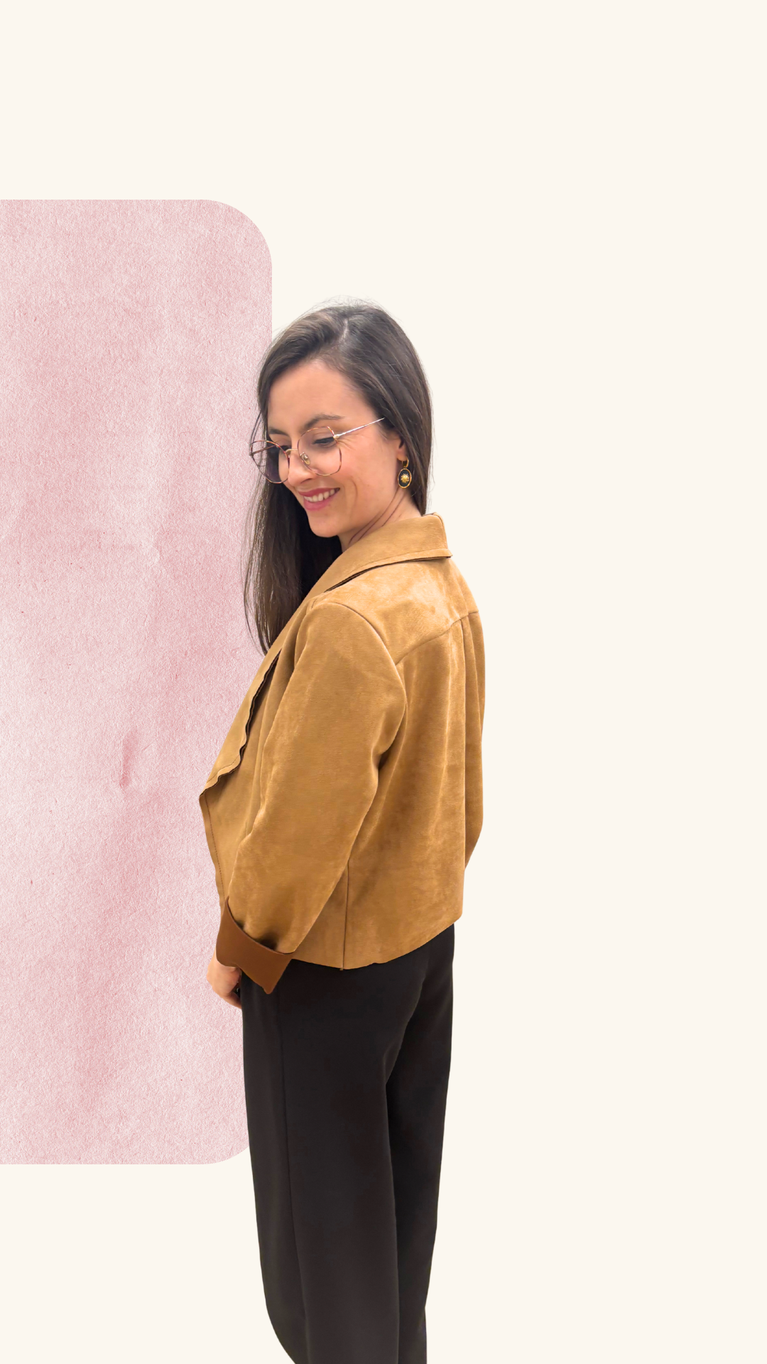 Veste Charlène en suédine camel