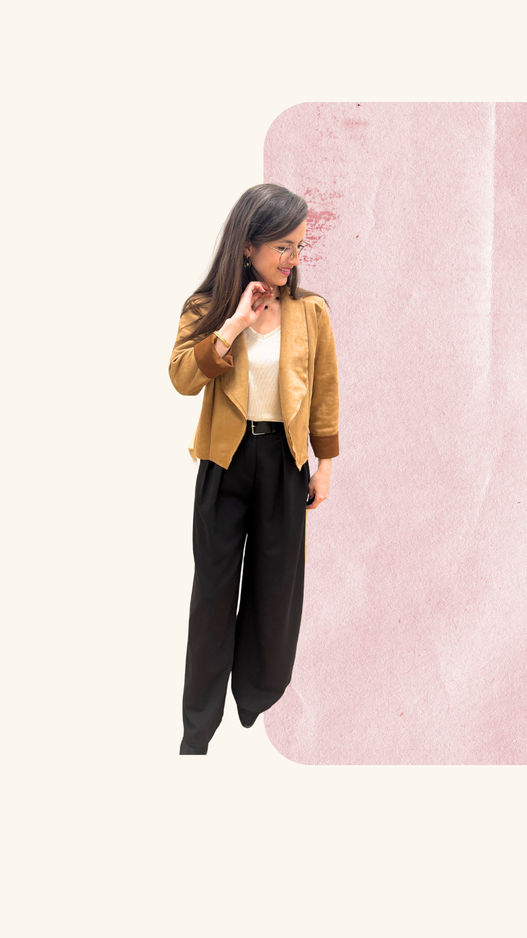 Veste Charlène en suédine camel