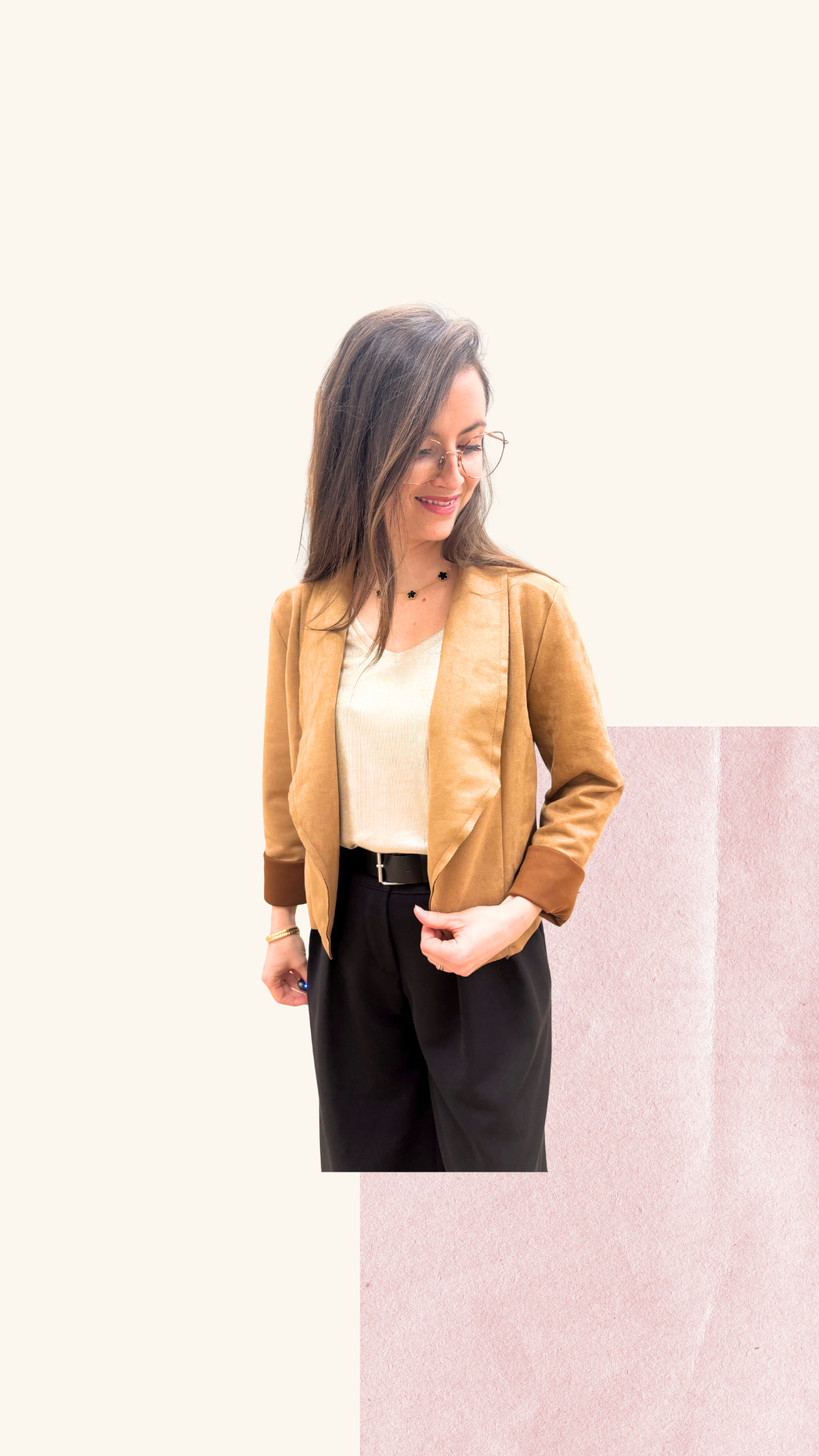 Veste Charlène en suédine camel