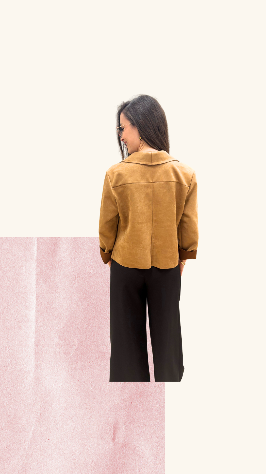 Veste Charlène en suédine camel