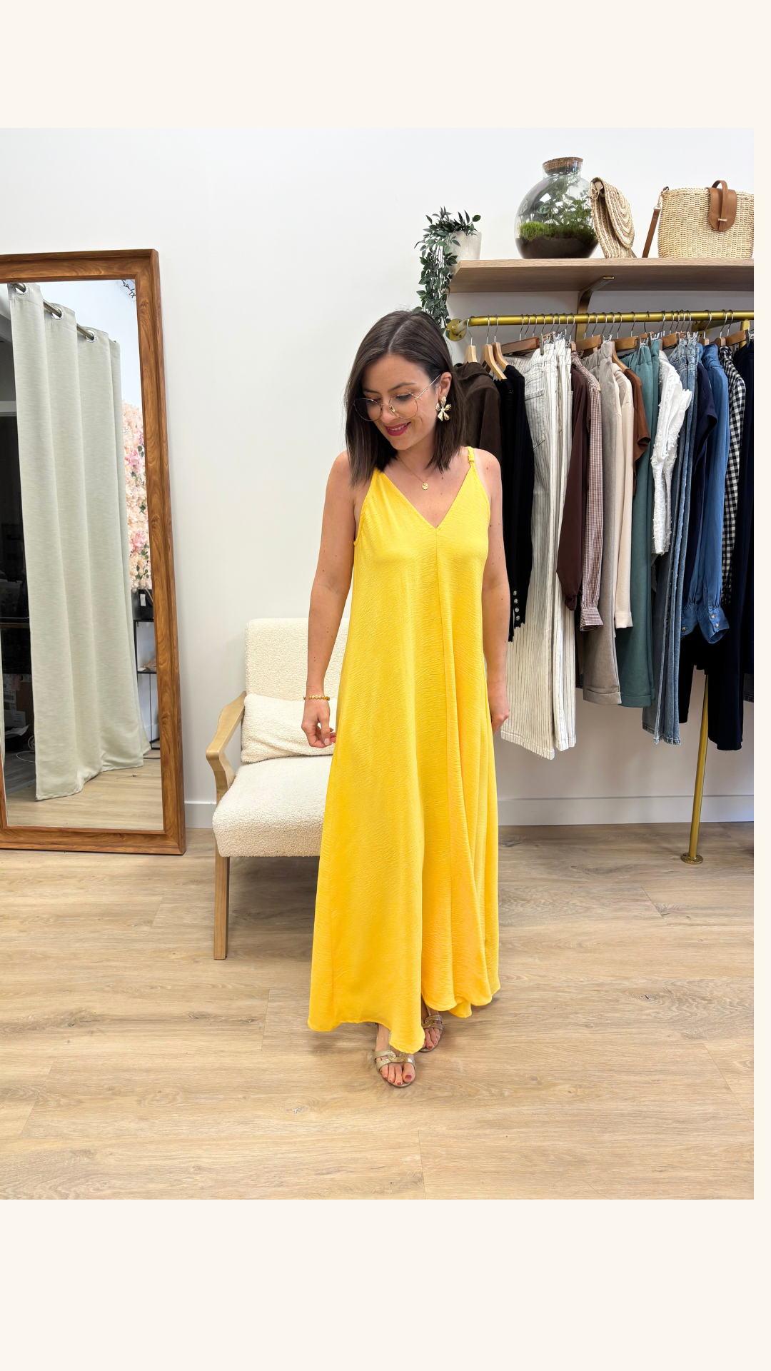 Robe longue Florence jaune