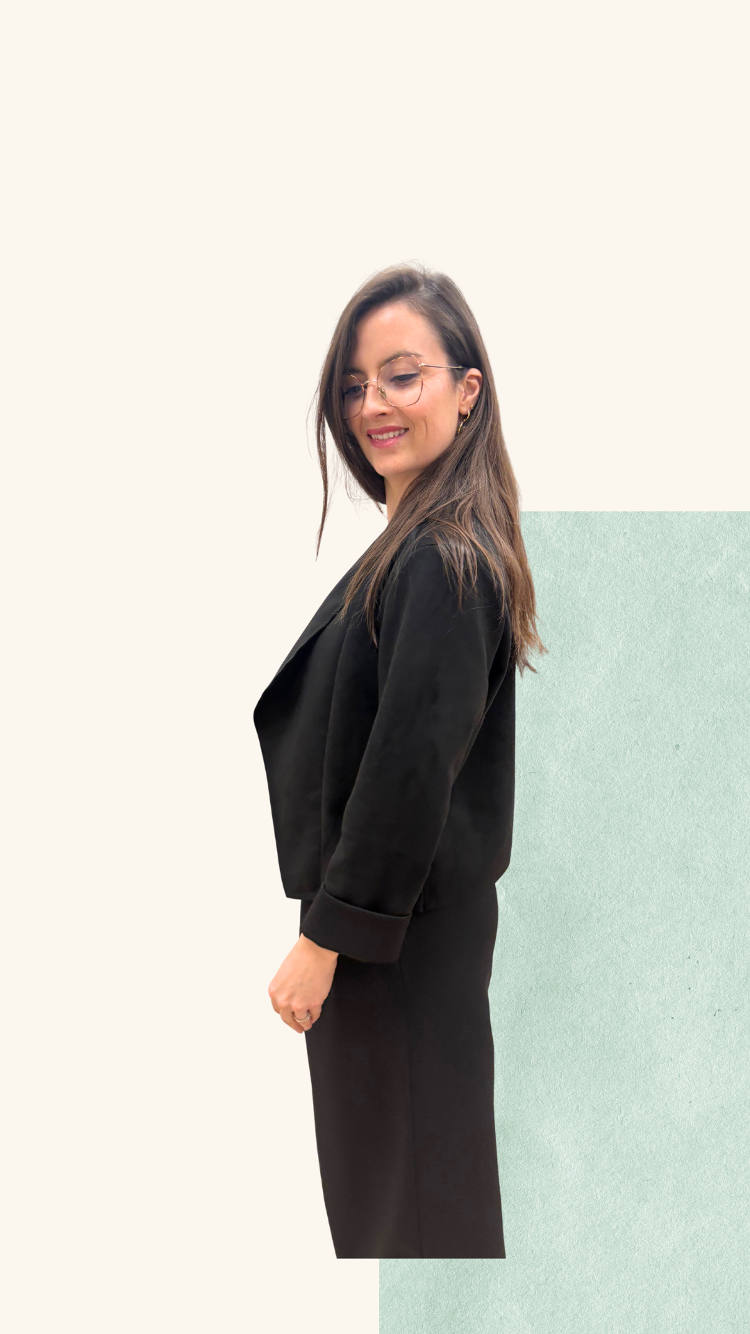 Veste Charlène en suédine noir