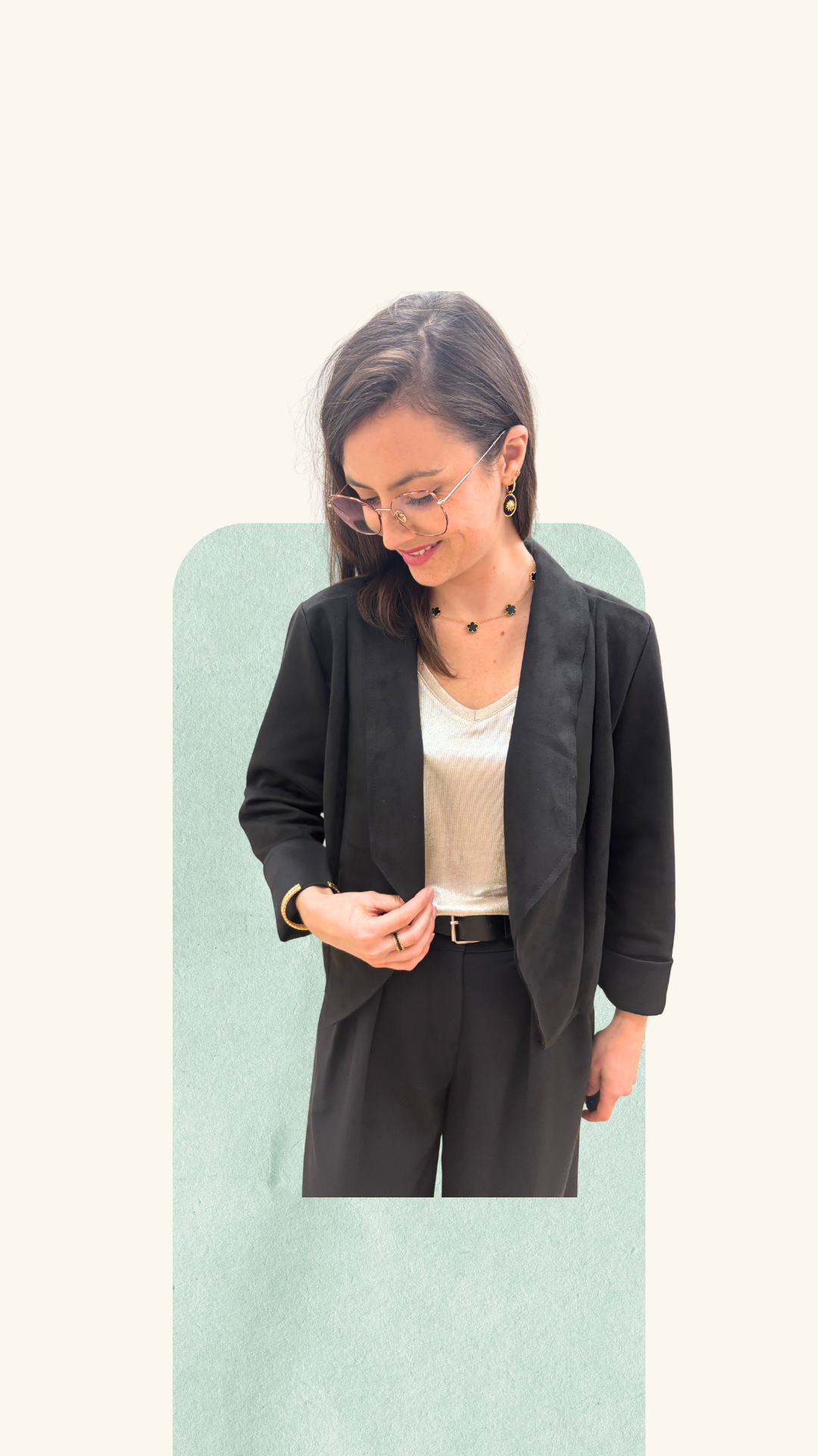 Veste Charlène en suédine noir