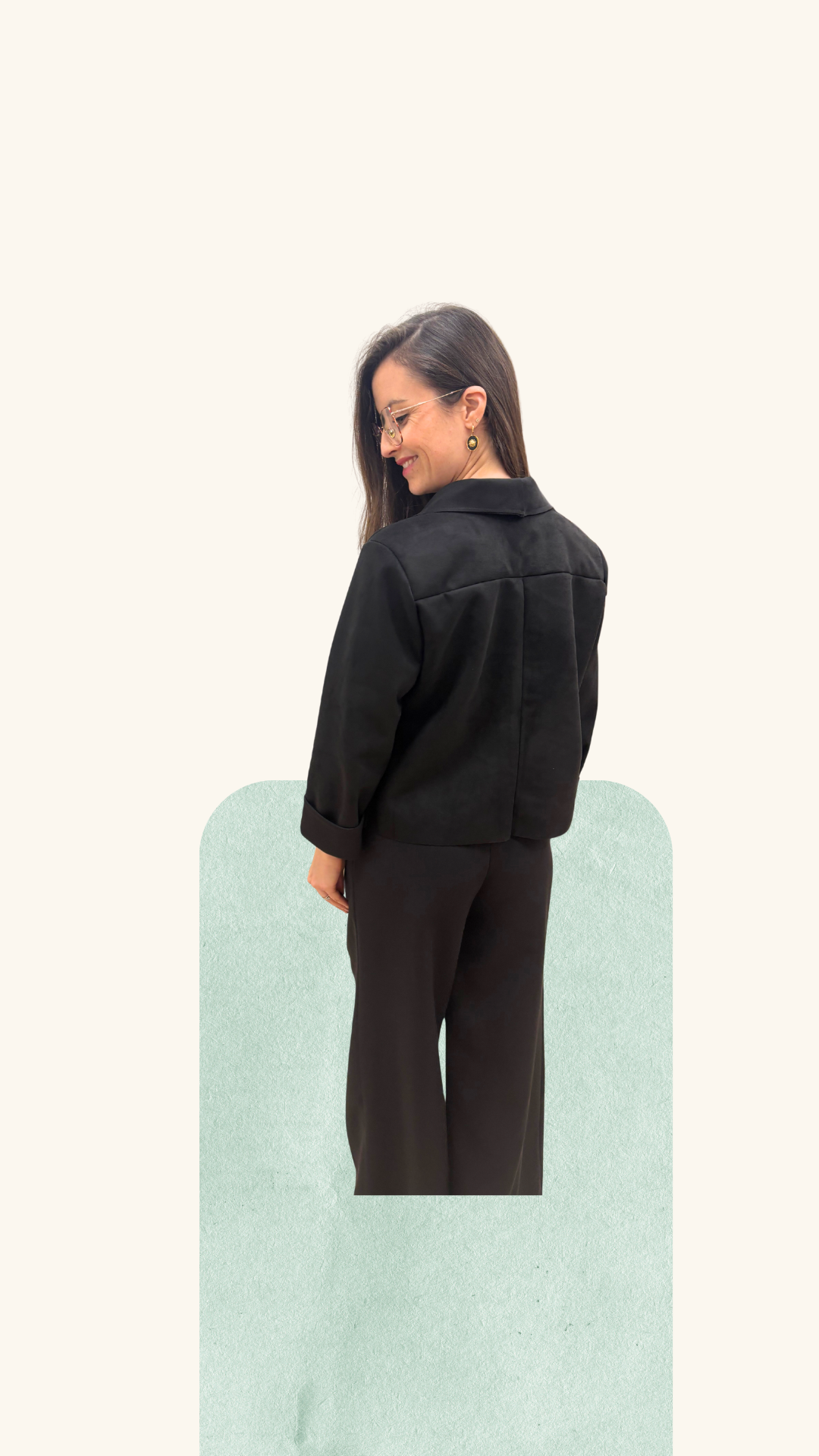 Veste Charlène en suédine noir