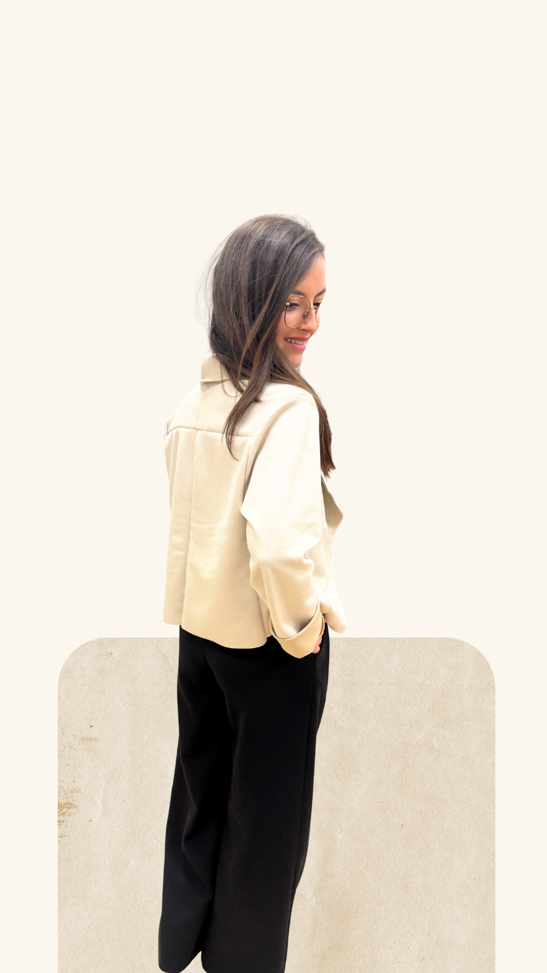 Veste Charlène en suédine beige