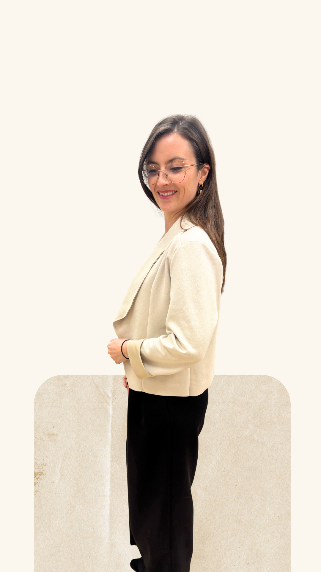 Veste Charlène en suédine beige
