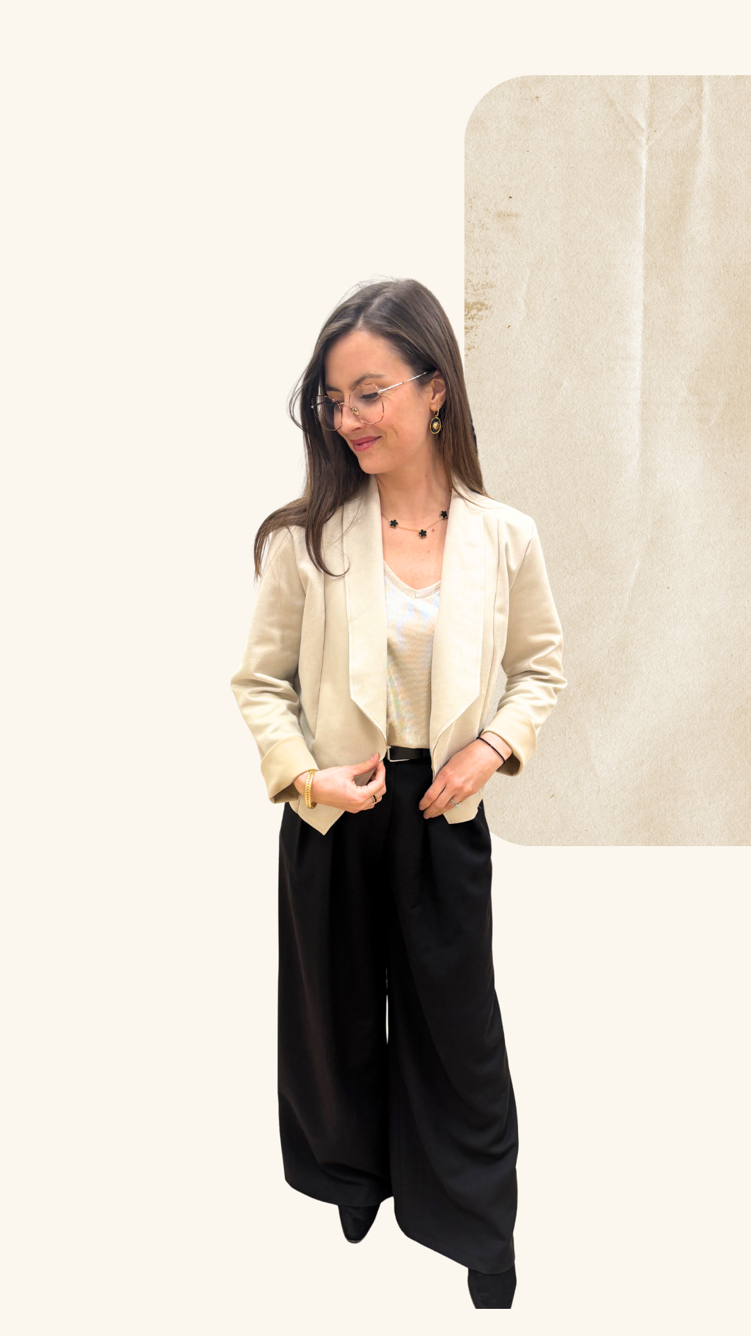 Veste Charlène en suédine beige