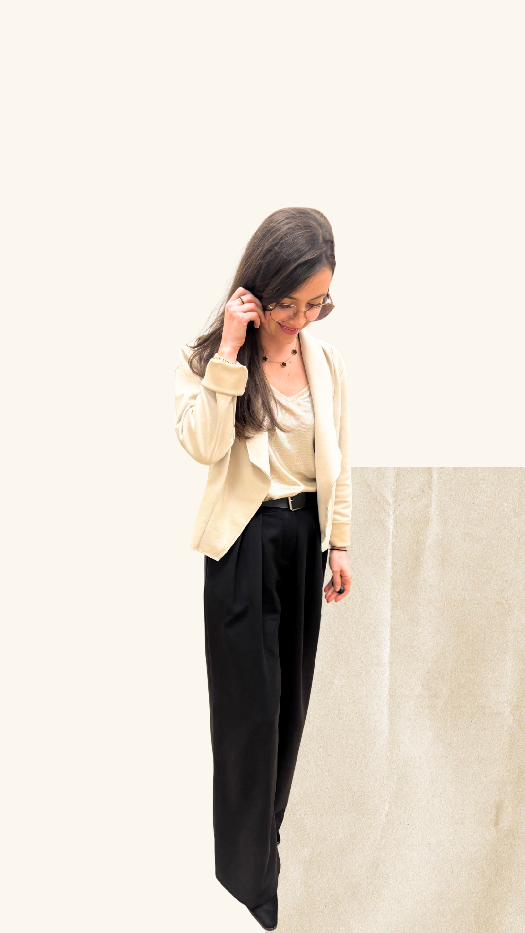 Veste Charlène en suédine beige