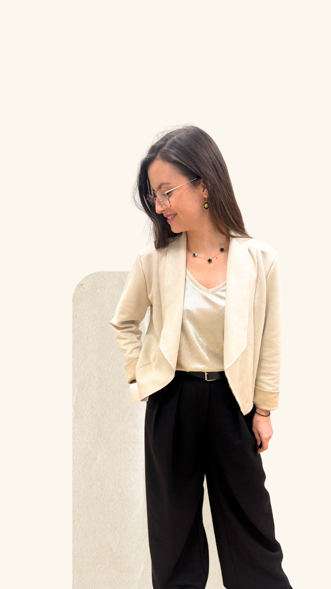 Veste Charlène en suédine beige