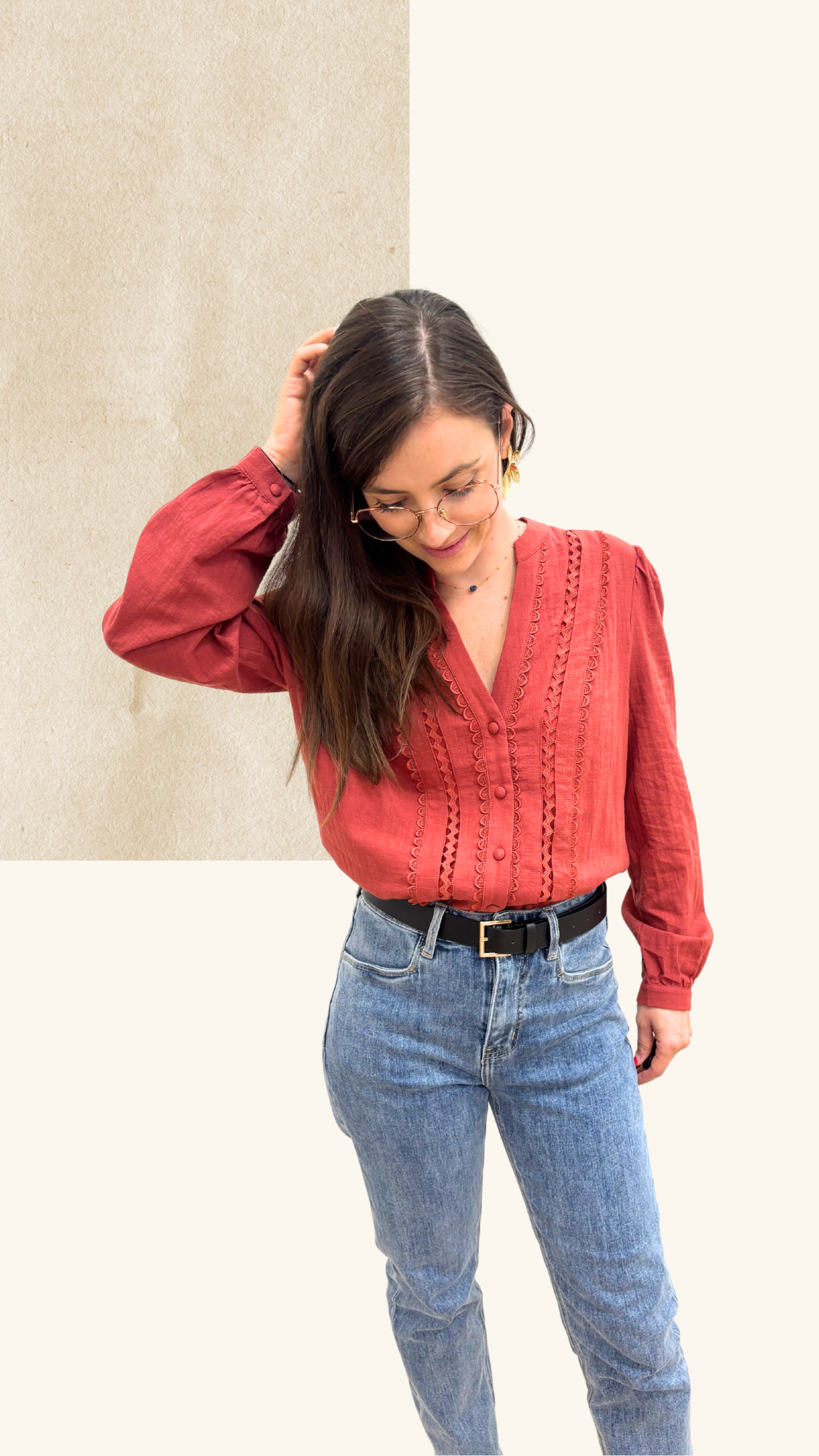 Chemise Coline terracotta