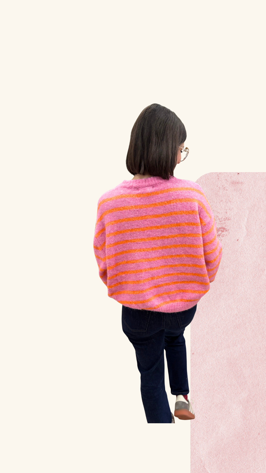 Pull Eugénie orange / rose
