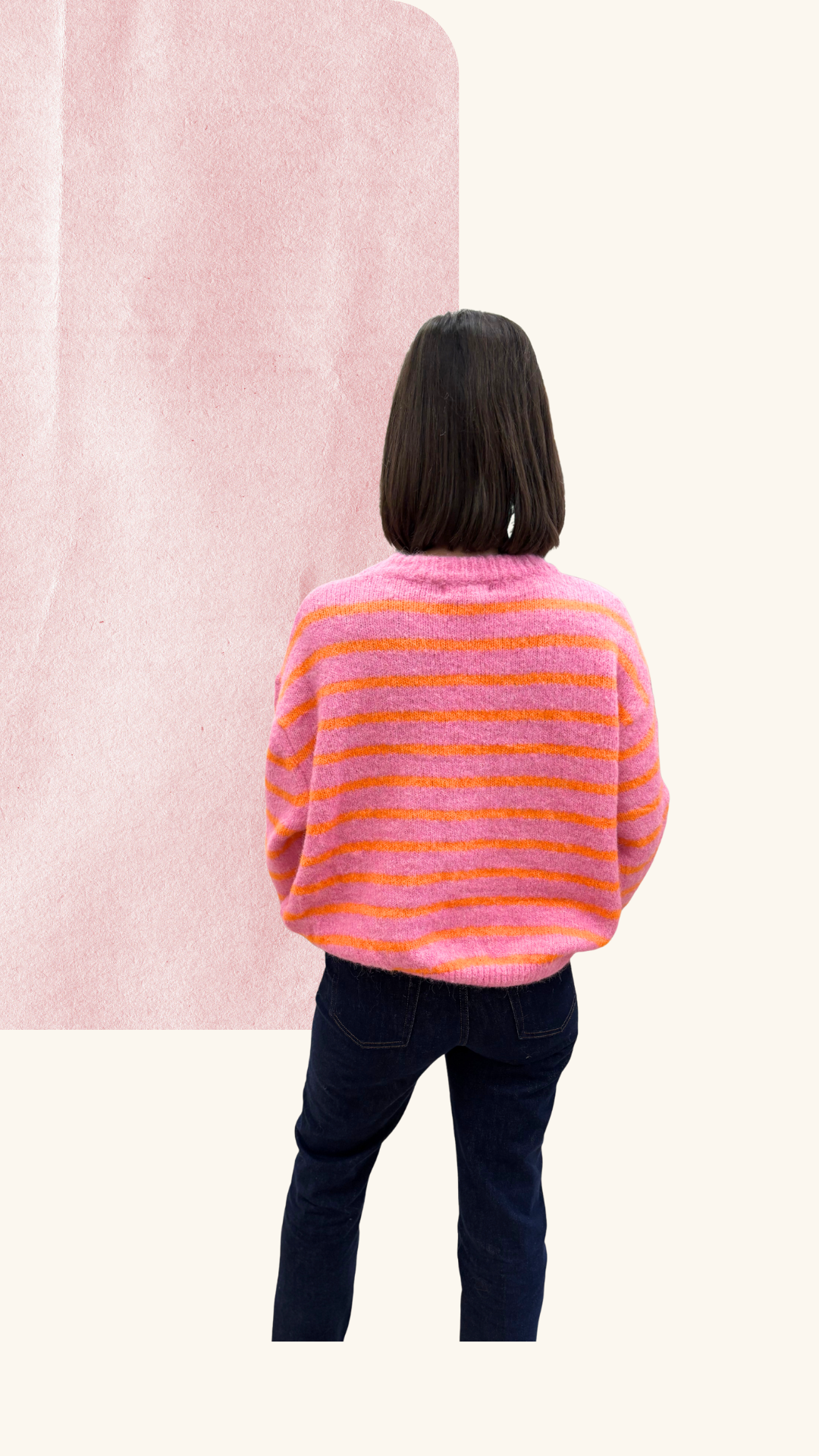 Pull Eugénie orange / rose