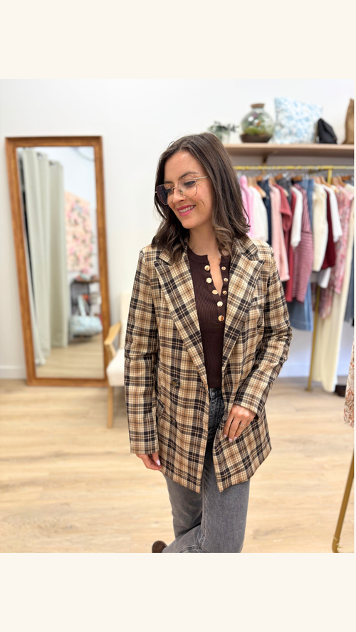 Blazer à carreaux Lydie