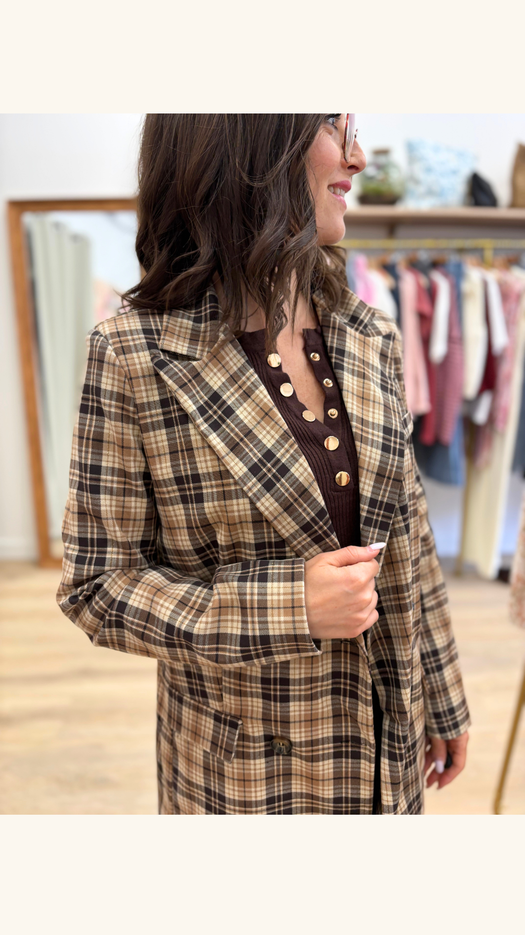 Blazer à carreaux Lydie