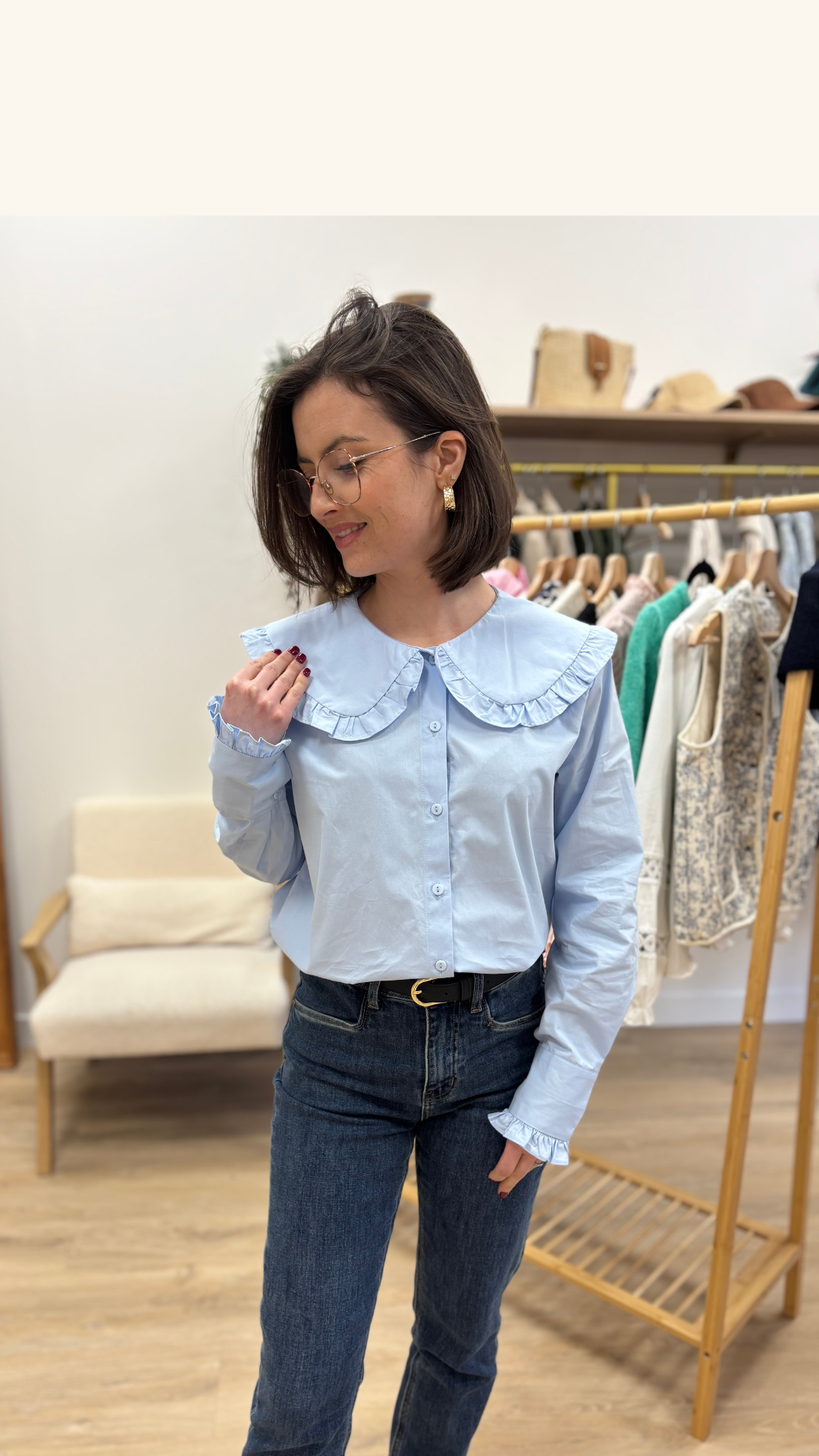 Chemise Ariane bleue