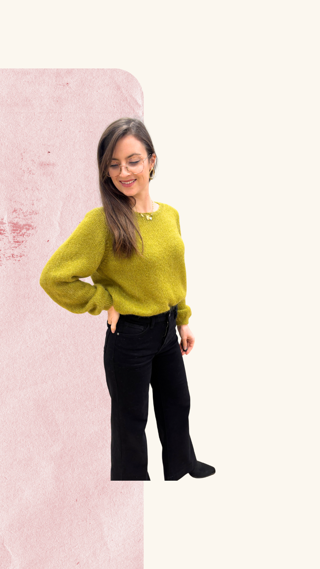 Maille Maeva olive Mohair